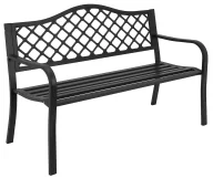 Ławki ogrodowe - Czarna stalowa Elior Ławka ogrodowa C4-A11 - miniaturka - grafika 1