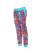 Spodnie sportowe damskie - Spodnie dresowe Paisley z turkusem - miniaturka - grafika 1