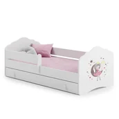 Łóżka dla dzieci i młodzieży - Łóżko dziecięce FALA z szufladą i barierką 160x80 Śpiąca księżniczka - miniaturka - grafika 1