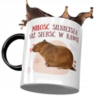 Kubki - Kubek Czarny Kapibara na Urodziny Imieniny Prezent z Nadrukiem ze Zdjęciem + Opakowanie na prezent (wzór 01) - miniaturka - grafika 1