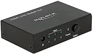 Delock System przekazu sygnału AV HDMI Switch 3 in &gt 1 out HDMI 4K UHD 18683 - Moduły wifi i przekaźniki sygnału - miniaturka - grafika 1