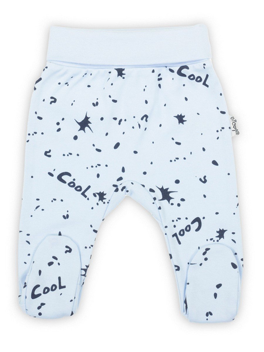 Niemowlęcy półśpioch bawełniany w granatowe plamki niebieski Nicol,r.74