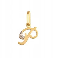 Wisiorki - Złota Przywieszka 585 Literka P Cyrkonia 0.45 g Rodium - miniaturka - grafika 1