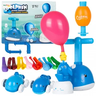 MalPlay, Wyrzutnia Balonowa AERODYNAMICZNY SAMOCHÓD +Pompka Delfin - Zabawki militarne - miniaturka - grafika 1