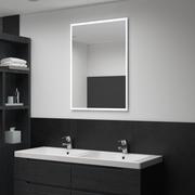 Lustra - Ścienne lustro łazienkowe z LED VIDAXL, srebrne, 60x80 cm - miniaturka - grafika 1