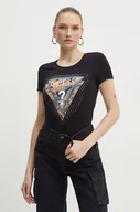 Koszulki sportowe damskie - Guess t-shirt LEO damski kolor czarny W4YI15 J1314 - miniaturka - grafika 1