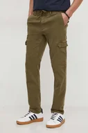Spodnie męskie - Pepe Jeans spodnie męskie kolor zielony dopasowane - miniaturka - grafika 1