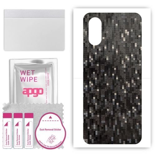 folia naklejka skórka strukturalna na TYŁ do Sony Xperia 10 VI - Carbon Pixel Czarny - apgo SKINS