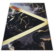 Dywany - Czarny dywan w złote nowoczesne wzory - Eglam 4X - miniaturka - grafika 1