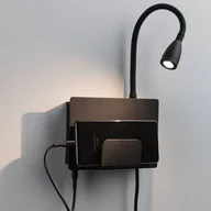 Lampy ścienne - Paulmann Halina kinkiet LED USB, elastyczny czarny - miniaturka - grafika 1