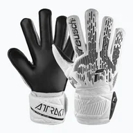Piłka nożna - Rękawice bramkarskie Reusch Attrakt Solid white/black - miniaturka - grafika 1