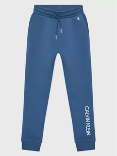 Calvin Klein Jeans Spodnie dresowe Institutional Logo IU0IU00289 Granatowy Slim Fit - Spodnie i spodenki dla dziewczynek - miniaturka - grafika 1