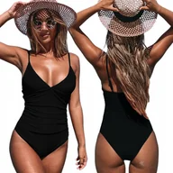 Stroje kąpielowe - STRÓJ KĄPIELOWY JEDNOCZĘŚCIOWY MARSZCZONY S 36 - miniaturka - grafika 1