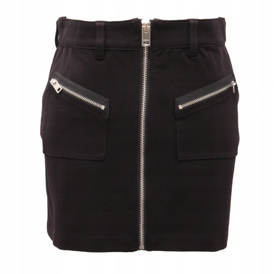 Diesel Czarna Spódniczka Prosta Z Zamkiem I Kieszeniami Miejska 158 Kyb