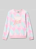 Bluzy dla dziewczynek - Bluza z czystej bawełny z nadrukiem z logo model ‘Active’ - miniaturka - grafika 1