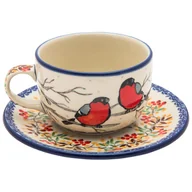 Filiżanki - Filiżanka Do Herbaty Kawy 200 Ml Ze Spodkiem - Ceramika Artystyczna Bolesławiec - miniaturka - grafika 1