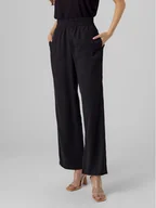 Spodnie sportowe damskie - Vero Moda Spodnie materiałowe Carmen 10278926 Czarny Wide Leg - miniaturka - grafika 1