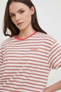 Koszulki sportowe damskie - Pepe Jeans t-shirt bawełniany damski kolor czerwony - miniaturka - grafika 1