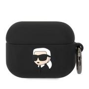 Akcesoria do słuchawek - Karl Lagerfeld etui do Airpods Pro KLAPRUNIKK czarne 3D Silicone NFT Karl - miniaturka - grafika 1