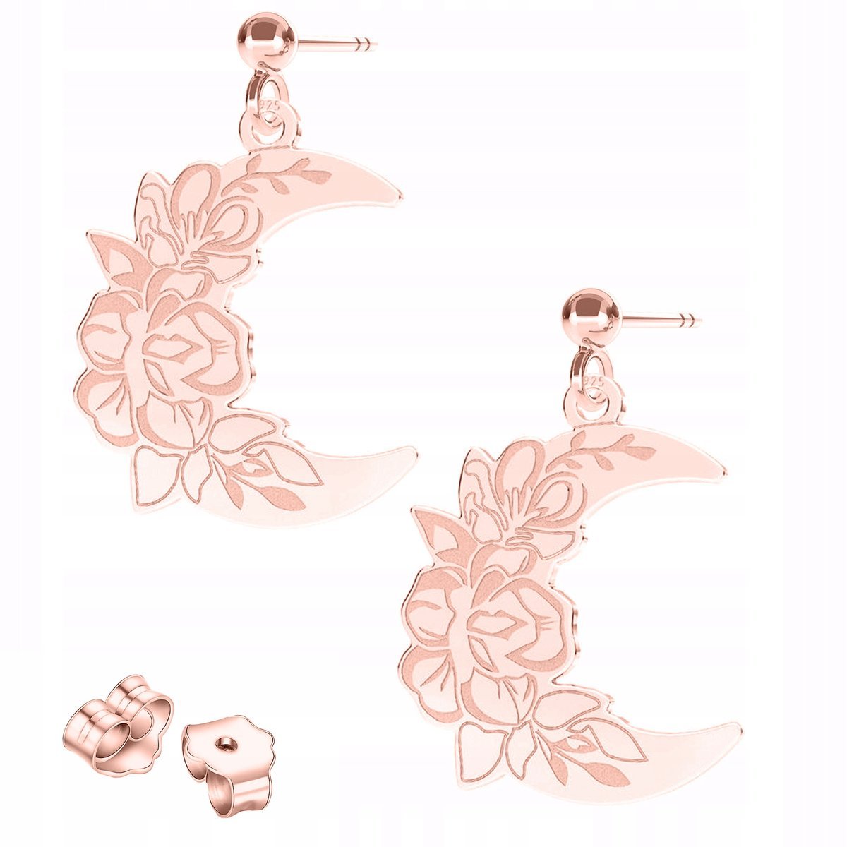 Kolczyki Pozłacane Księżyce Blaszki z Księżycem Półksiężycem SREBRO 925