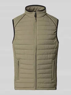 Kamizelka pikowana ze stójką i kieszeniami zapinanymi na zamek błyskawiczny - Kurtki męskie - miniaturka - grafika 1