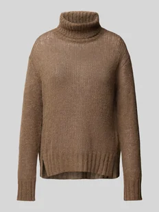 Sweter z dzianiny z golfem - Swetry damskie - miniaturka - grafika 1