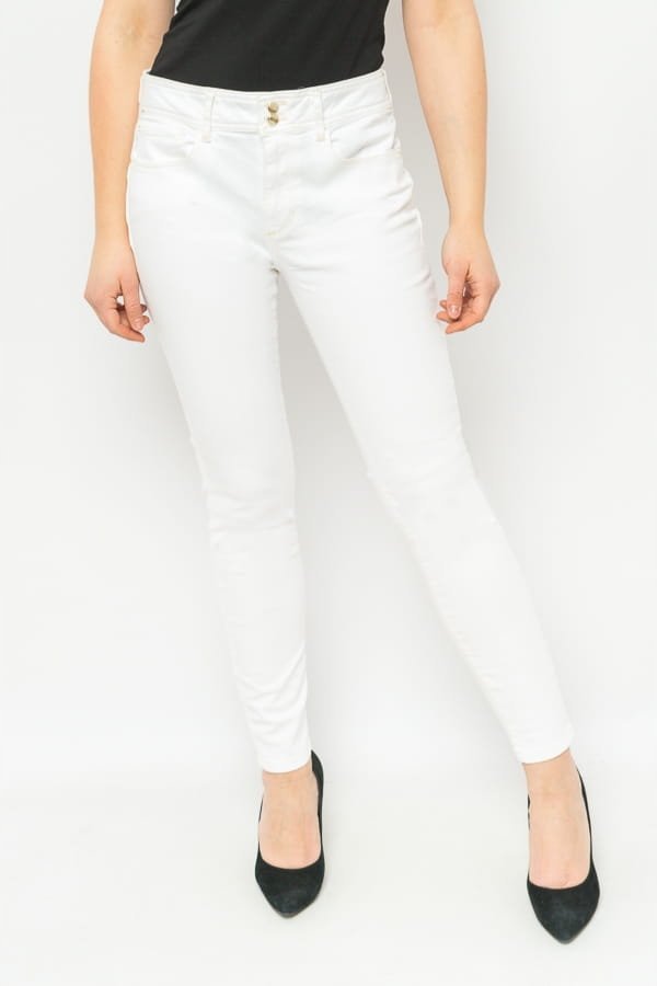 JEANSY DAMSKIE GUESS W3GA35 D4DN1 BIAŁE - Pants: 25/29
