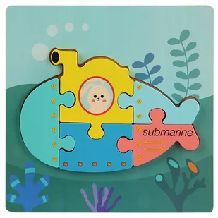 Układanka drewniana STATEK dla dzieci puzzle EDUKACYJNA 5 elementów - Puzzle - miniaturka - grafika 1