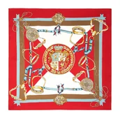 Apaszki i szaliki męskie - Damska apaszka jedwabna wzorzysta - miniaturka - grafika 1