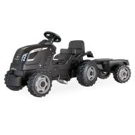 Jeździki dla dzieci - SMOBY Traktor XL Czarny na Pedały z Przyczepką - miniaturka - grafika 1