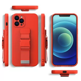 Rope case żelowe etui ze smyczą łańcuszkiem torebka smycz Xiaomi Redmi Note 10 / Redmi Note 10S ciemnozielony - Etui i futerały do telefonów - miniaturka - grafika 2