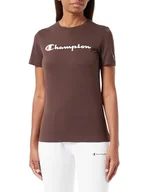 Koszulki i topy damskie - Champion Legacy American Classics W-Light Cotton Jersey S-s Regular Crewneck Koszulka damska, Brązowy, XL - miniaturka - grafika 1