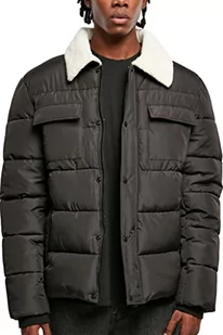 Urban Classics Sherpa Kołnierz Pikowana Kurtka Męska, czarny, L - Kurtki męskie - miniaturka - grafika 1