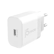 Ładowarki do telefonów - Ładowarka sieciowa j5create 20W PD USB-C Wall Charger - EU (1xUSB-C; kolor biały) JUP1420-EN - miniaturka - grafika 1