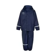 Kurtki i płaszcze dla chłopców - Color Kids Rain Set Solid Pu kurtka przeciwdeszczowa dla dzieci, uniseks, Dress Blues, 128 - miniaturka - grafika 1