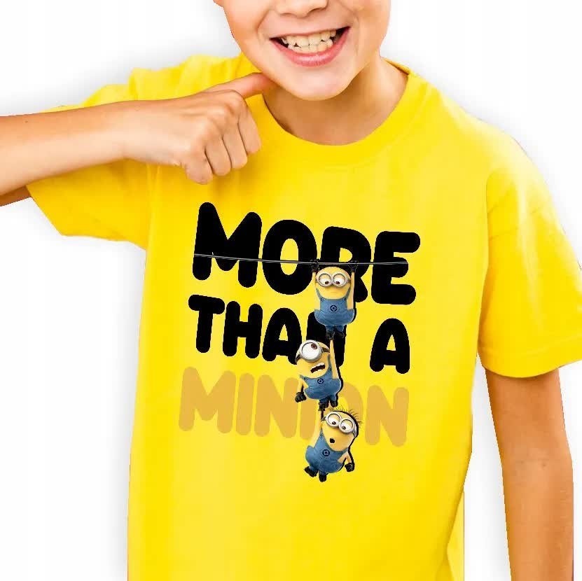 KOSZULKA DZIECIĘCA ŻÓŁTA Prezent Dla Fana Minionków MORE THAN MINION Wz 134
