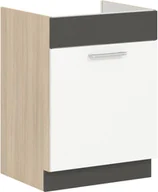 Szafki kuchenne - Szafka dolna kuchenna pod zlewozmywak MODENA MD18/D60Z biały połysk / grafit - miniaturka - grafika 1