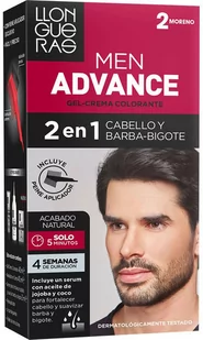 Farba kremowa z utleniaczem do włosów Llongueras MEN ADVANCE 2-negro 125 ml (8007376054189) - Farby do włosów i szampony koloryzujące - miniaturka - grafika 1