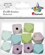 Decoupage - Titanum Koraliki drewniane kostki ścięte pastel 10 szt. - miniaturka - grafika 1