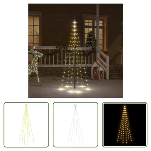 The Living Store Choinka LED na maszt Ciepła biel 108 diod LED 180 cm - Choinki - miniaturka - grafika 1