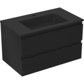 Szafki łazienkowe - Mexen Orio szafka łazienkowa 80 cm z umywalką Otis, 2 szuflady, czarna mat - 91A10-08047-2-BFF71-W18M71 - miniaturka - grafika 1