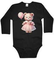 Body dla niemowląt - Body dziecięce Miś W Różowej Sukience I Różowy Balonik Dzień Misia 74/80 - miniaturka - grafika 1