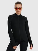 Bluzy damskie - 4F Bluza do biegania regular szybkoschnąca damska - czarna L - miniaturka - grafika 1