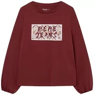 Koszulki dla dziewczynek - Pepe Jeans Koszulka dziewczęca Saula, Czerwony (bordowy), 16 lat - miniaturka - grafika 1
