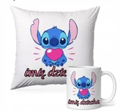 Gadżety dla niej i dla niego - ZESTAW PODUSZKA + KUBEK Prezent STICH STITCH LILO BAJKA + IMIĘ #14 - miniaturka - grafika 1