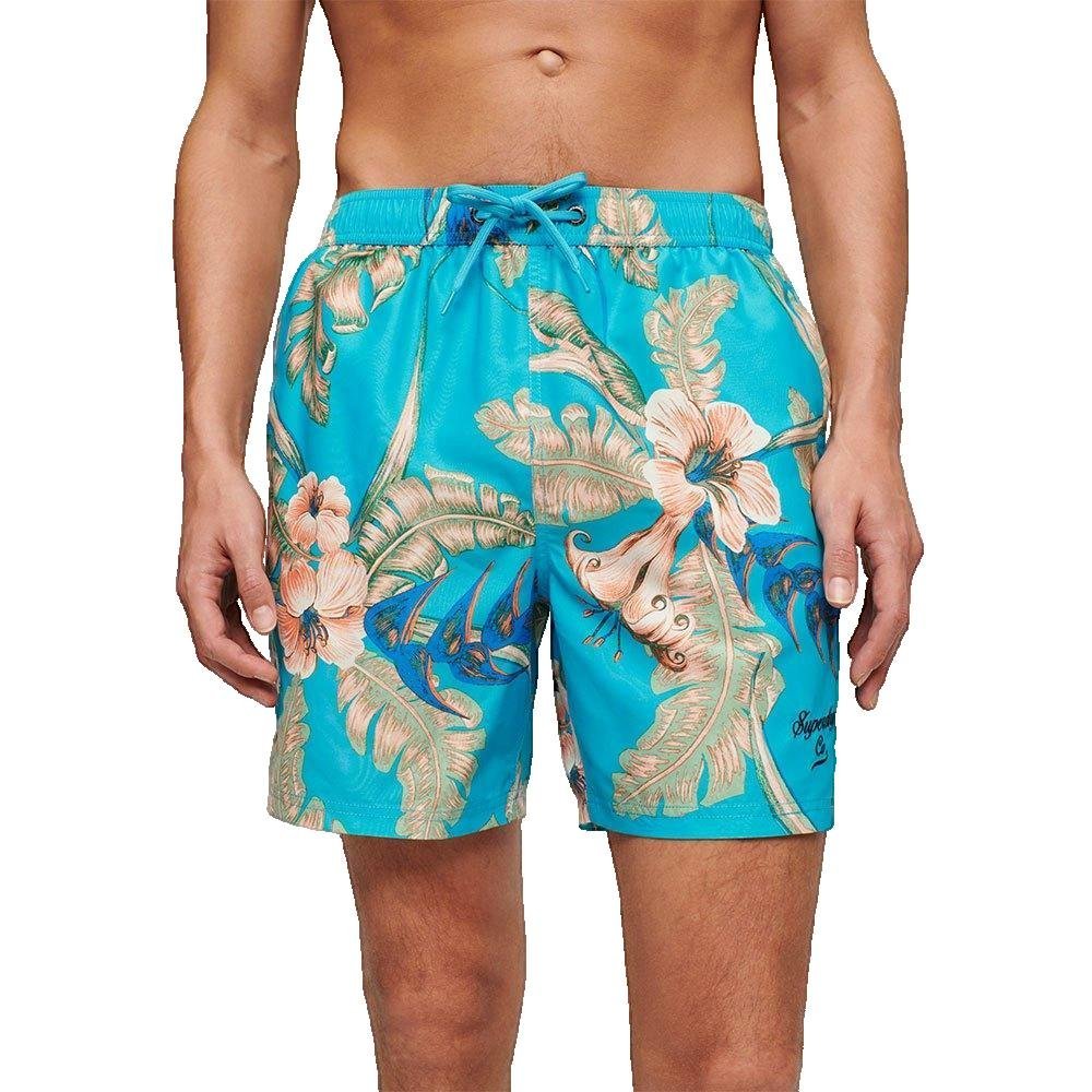 Superdry Męskie Kąpielówki z nadrukiem hawajskim