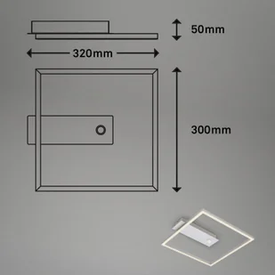 Briloner Lampa sufitowa LED Nici kwadratowa alu czujnik - Lampy sufitowe - miniaturka - grafika 2