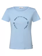 Koszulki i topy damskie - Tom Tailor Denim - T-shirt damski, niebieski - miniaturka - grafika 1