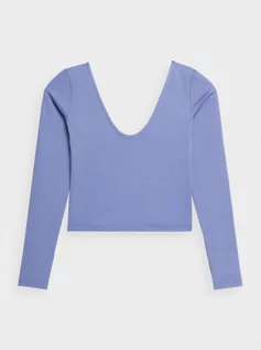 Bluzki damskie - Damskie longsleeve crop top 4F 4FSS22TLONF042 - grafika 1