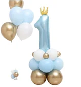 Baby shower i roczek - BALONY NA ROCZEK BALONY URODZINOWE DEKORACJE URODZINOWE CYFRY NIEBIESKIE 1 - miniaturka - grafika 1